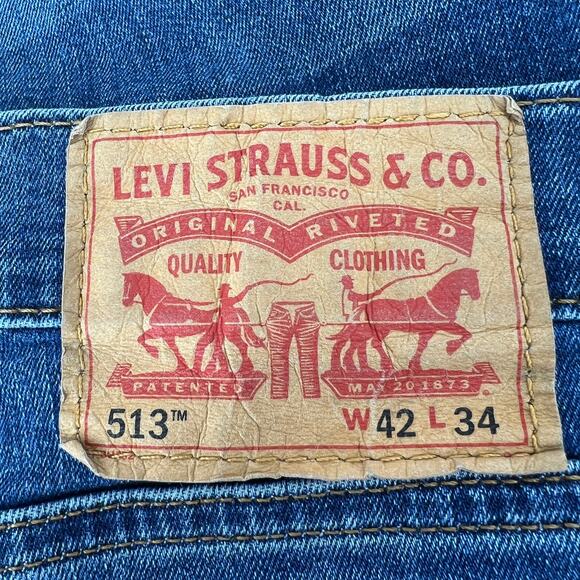 Levis 513 Mens Stretch Jeans Size 42 x 34 Straight Leg - Picture 7 of 8